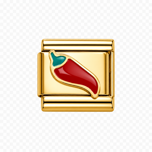 Chilli Pepper single Italian Charm — Gold