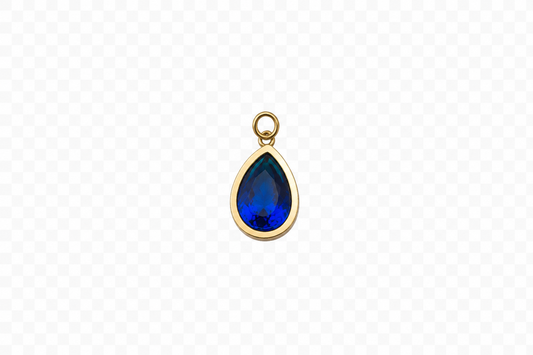 Classic Gold Navy Teardrop Charm