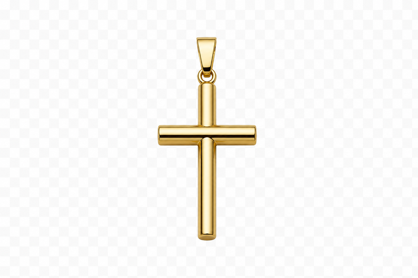Classic Gold Pipe Cross Charm