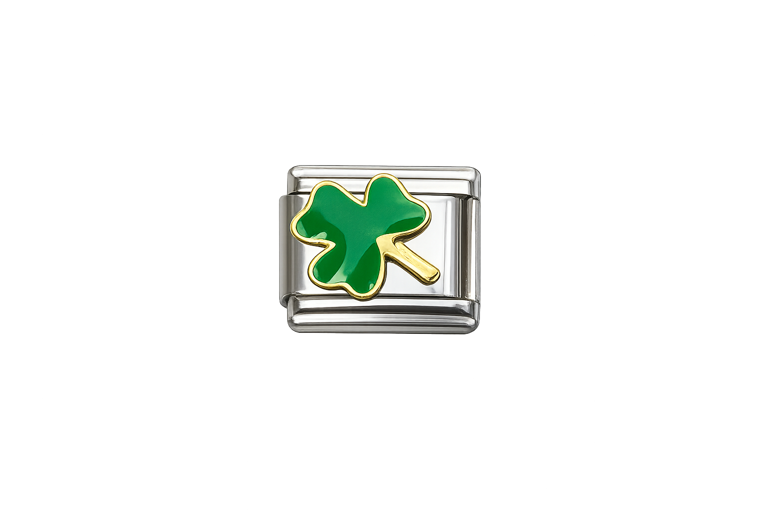 Clover 3 leaf Italian Charm — Silver