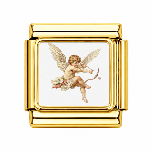 Cupid Italian Charm — Gold