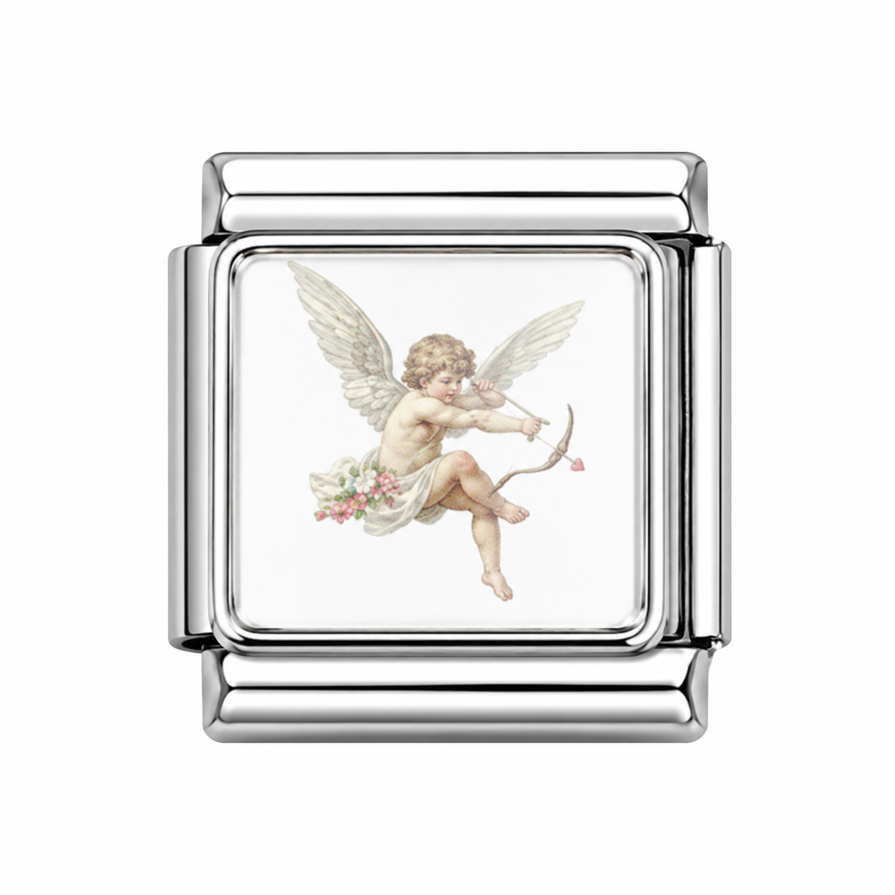 Cupid Italian Charm — Silver