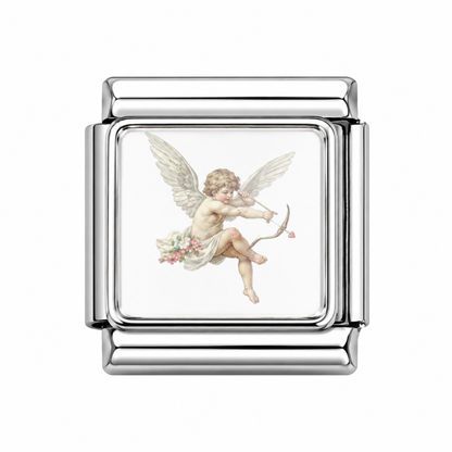 Cupid Italian Charm — Silver