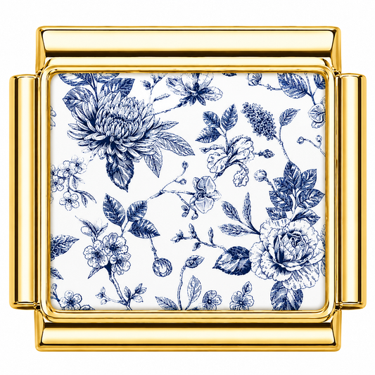 Dark floral pattern design Italian Charm — Gold