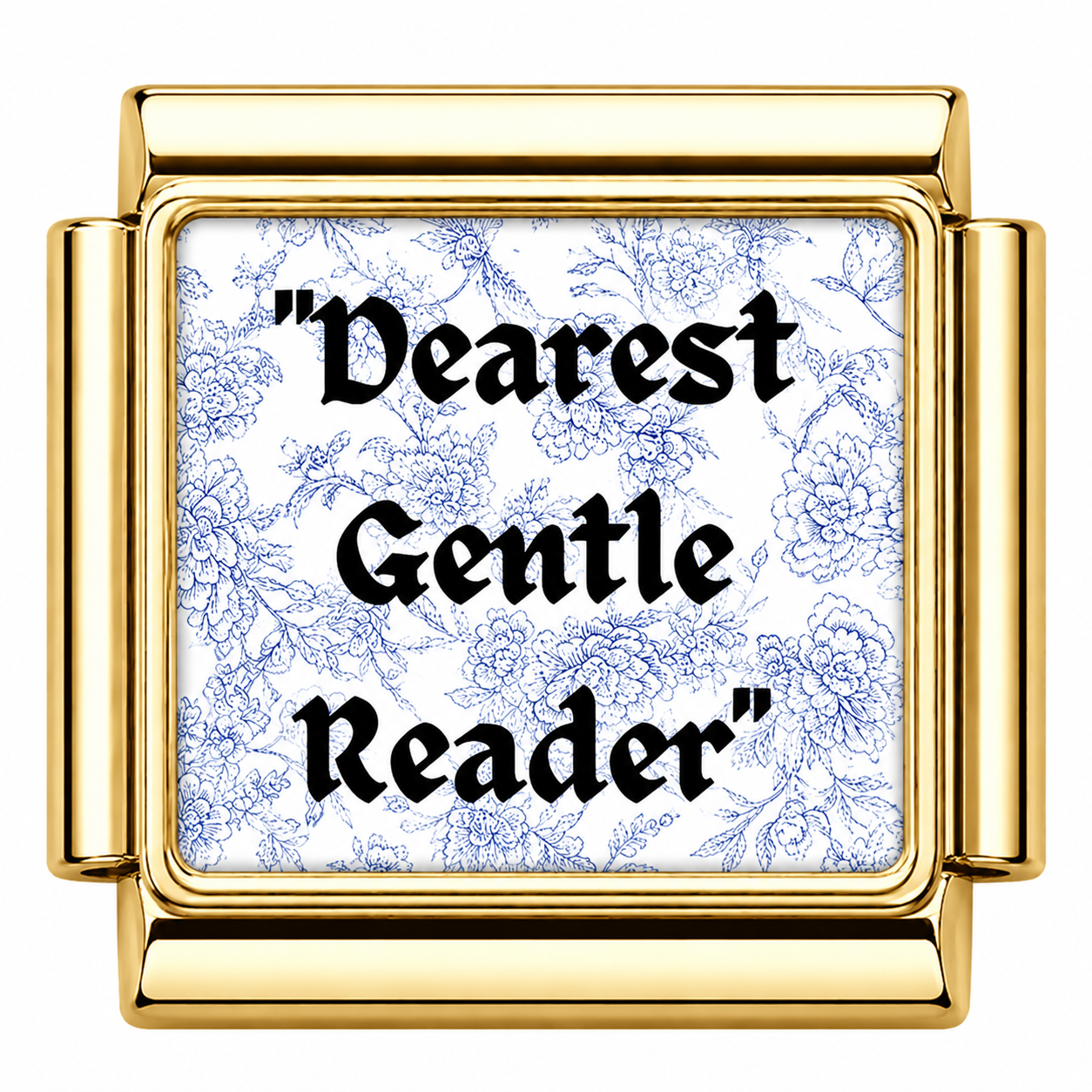 Dearest Gentle Reader Italian Charm — Gold