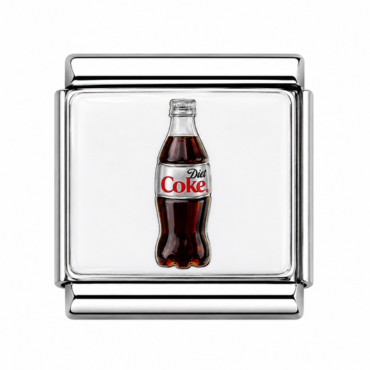 Diet Coke Bottle Italian Charm — Silver