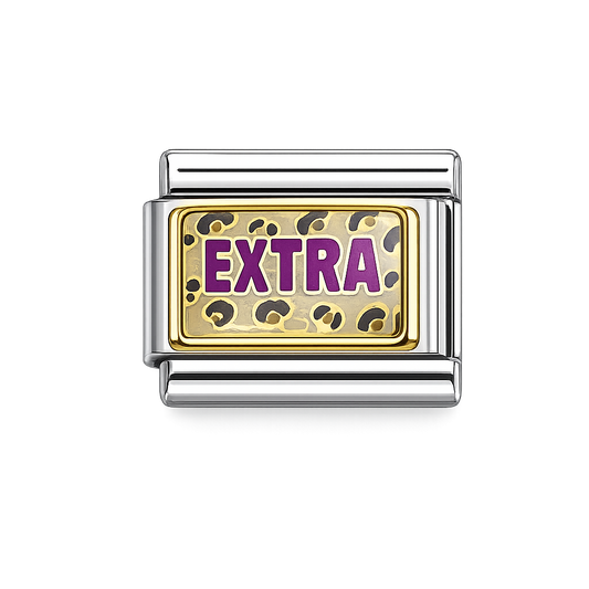 Extra Cheetah print Italian Charm — Silver