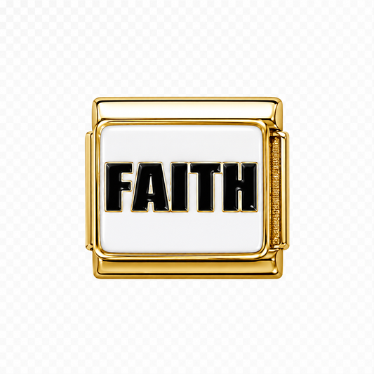 Faith Italian Charm — Gold