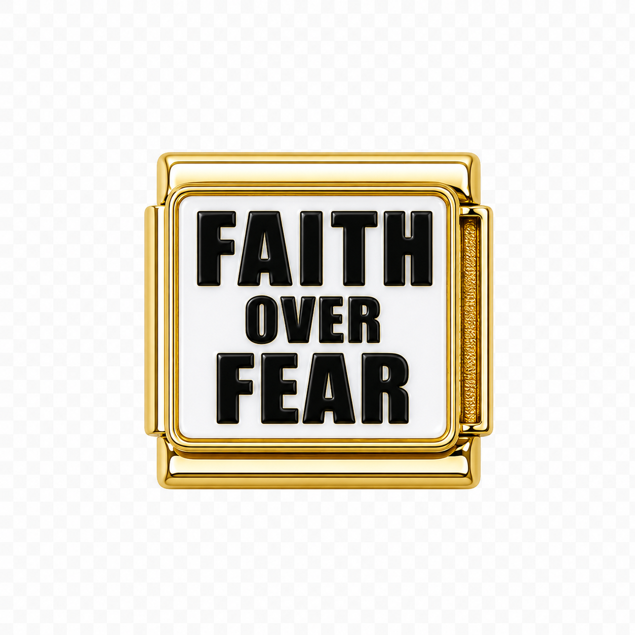 Faith over Fear Italian Charm — Gold