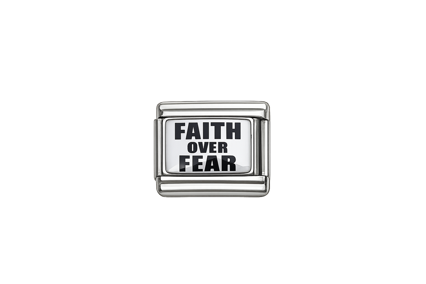 Faith over Fear Italian Charm — Silver