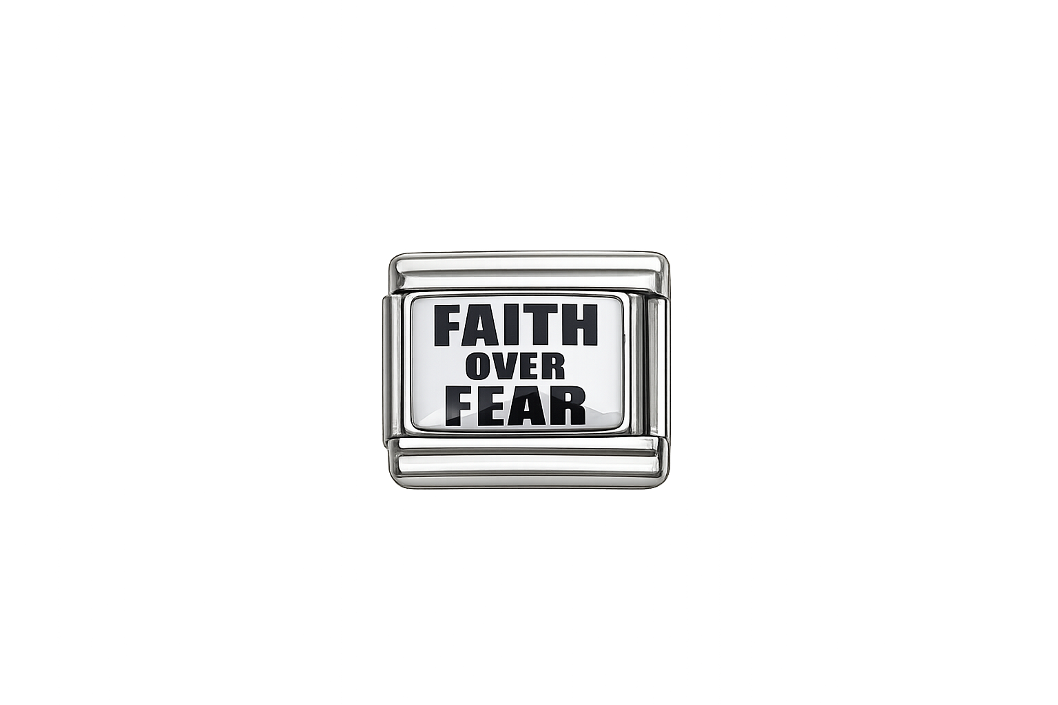 Faith over Fear Italian Charm — Silver