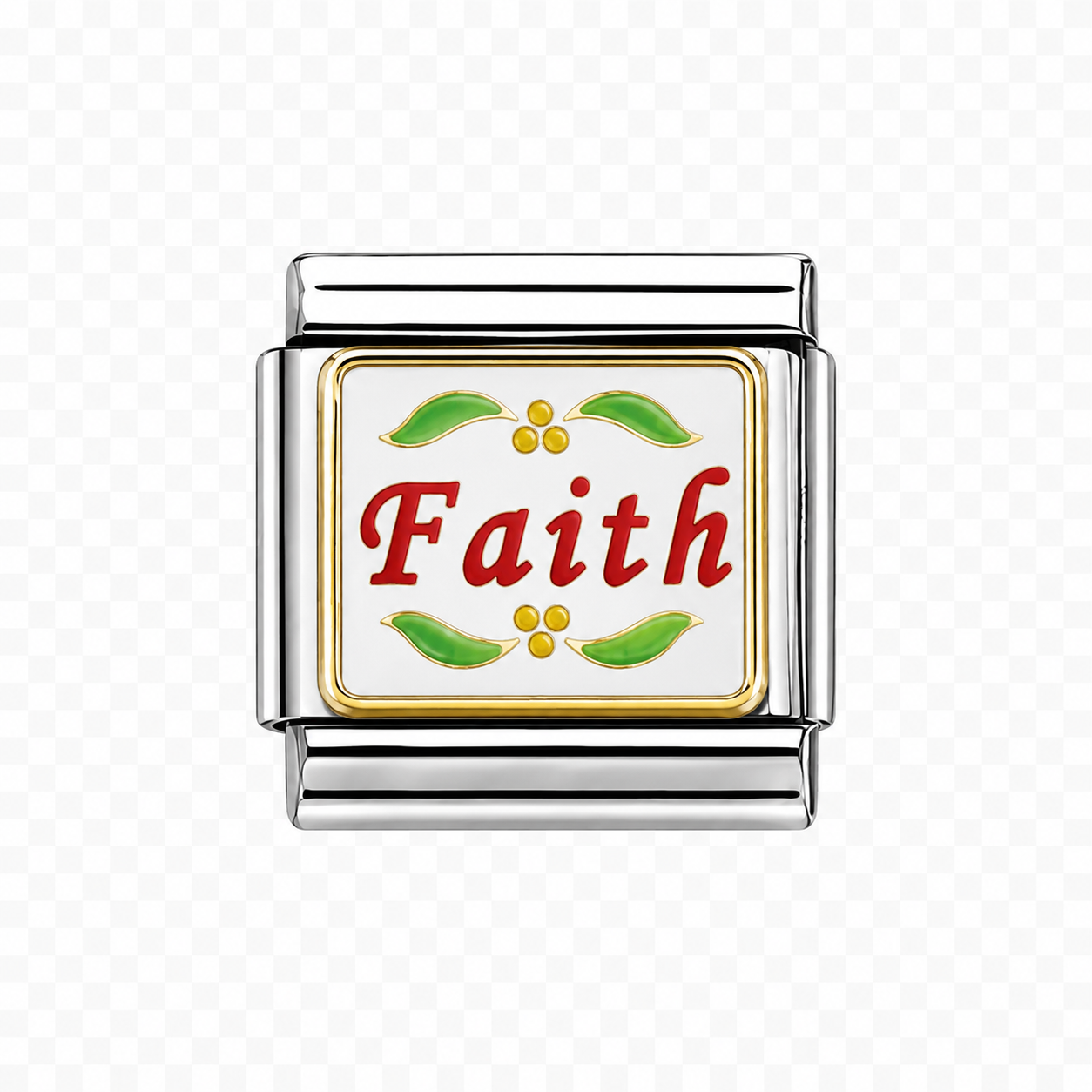 Faith with accents Italian Charm — Silver