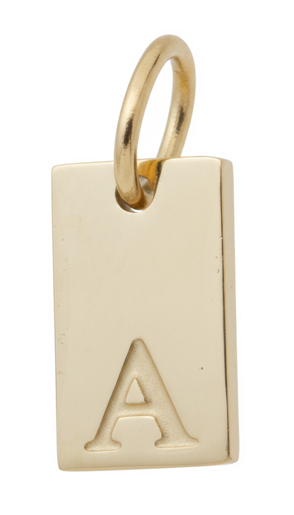Square Initial Charm Gold A