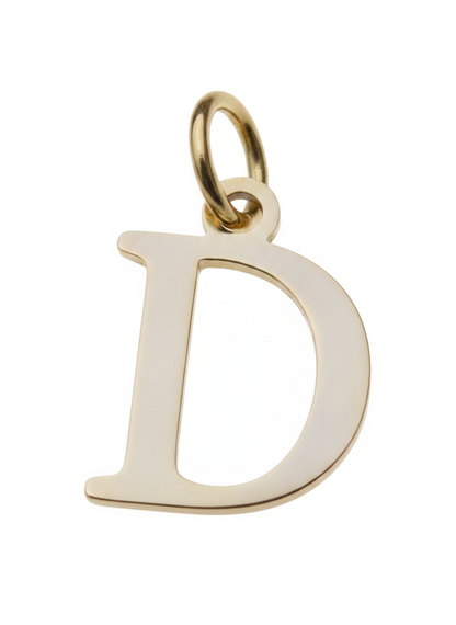 Elegant Initial Charm Gold D