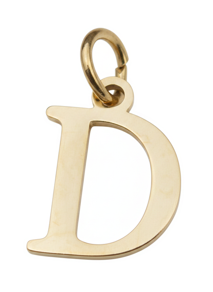 Elegant Initial Charm Gold D