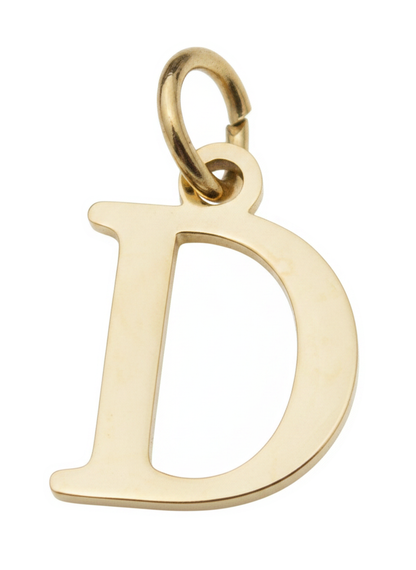 Elegant Initial Charm Gold D