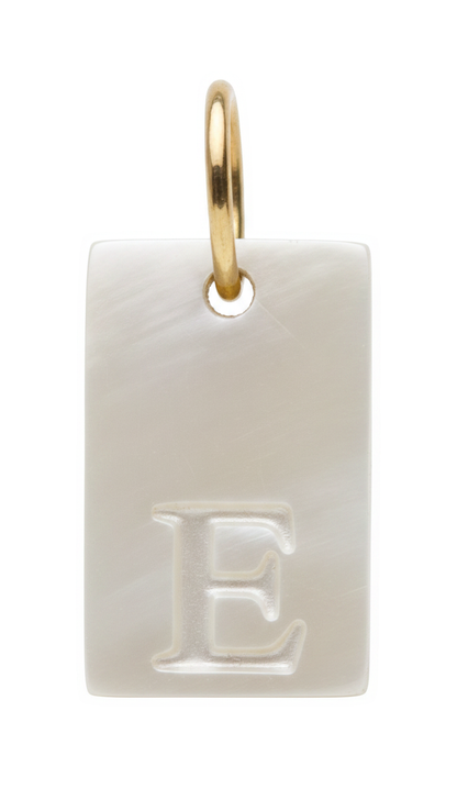 Square Initial Charm Gold E