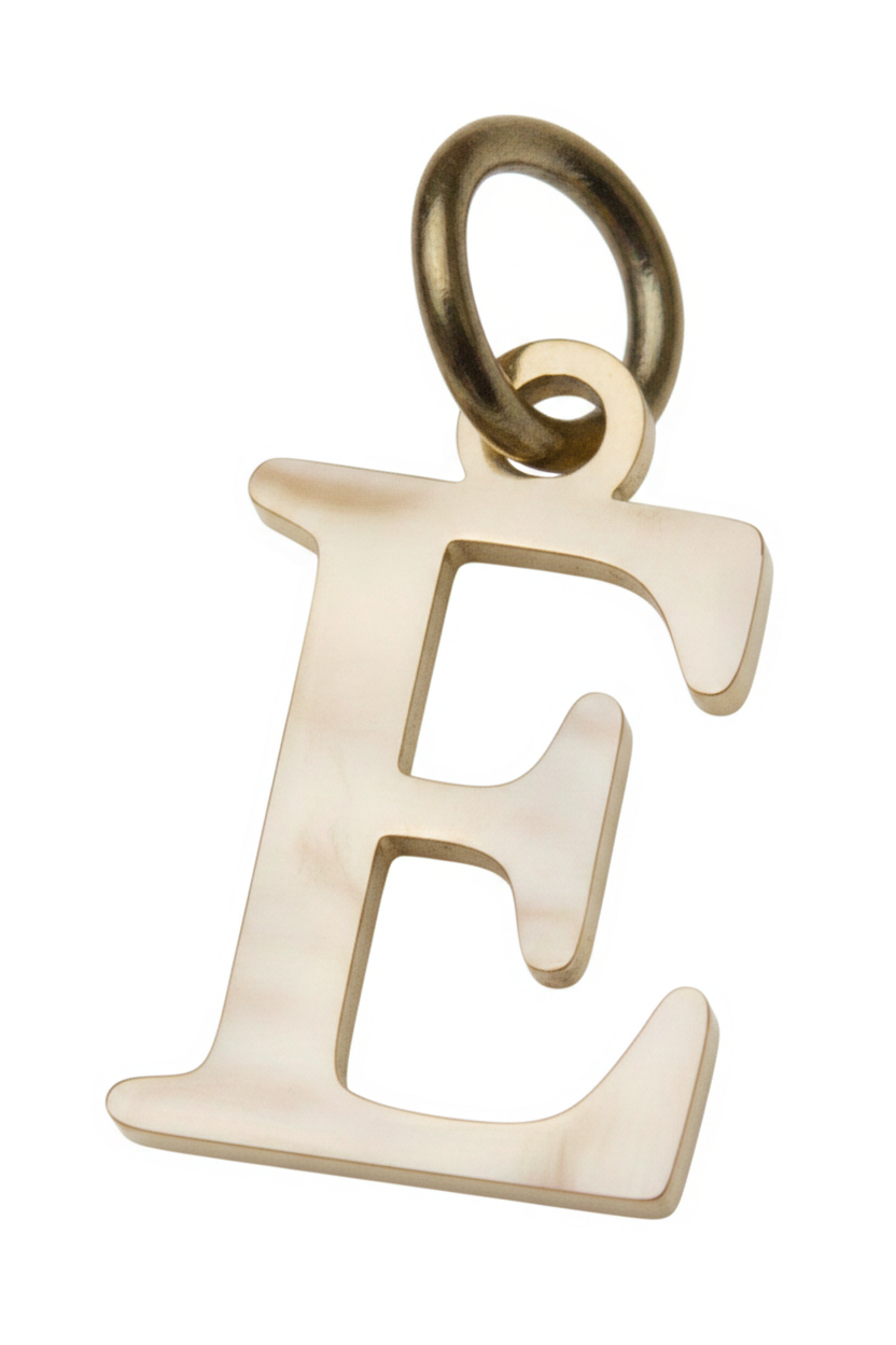 Elegant Initial Charm Gold E