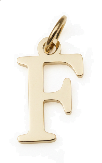 Elegant Initial Charm Gold F