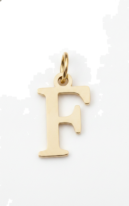 Elegant Initial Charm Gold F