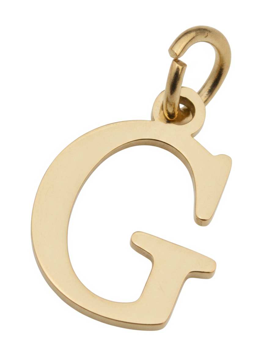 Elegant Initial Charm Gold G