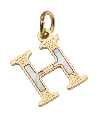 Elegant Initial Charm Gold H