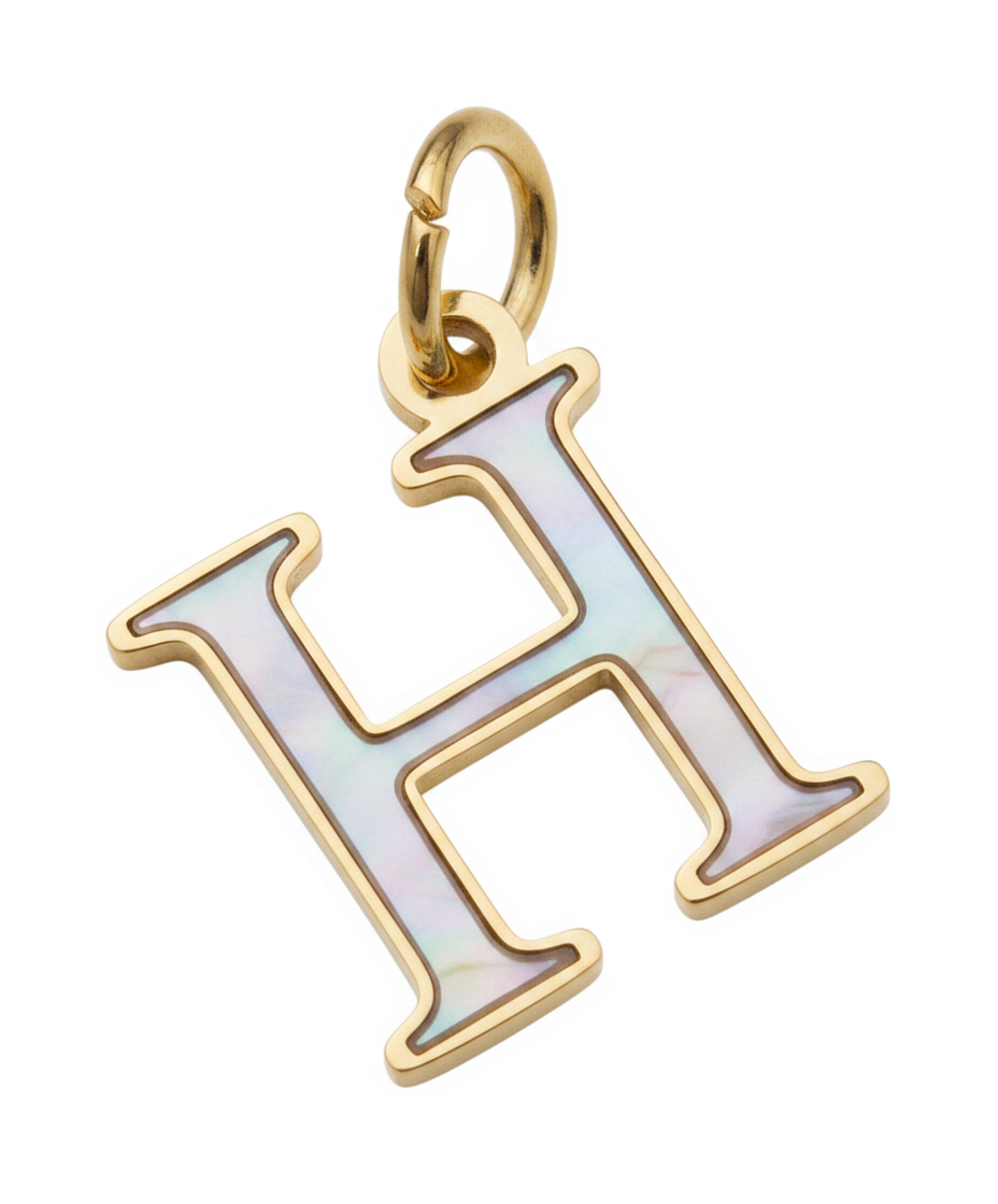 Elegant Initial Charm Gold H