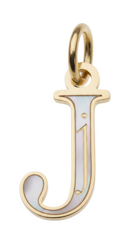 Elegant Initial Charm Gold J