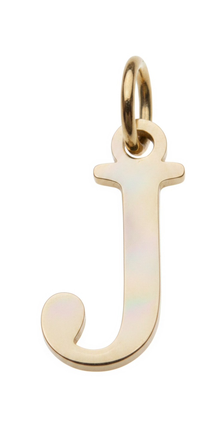Elegant Initial Charm Gold J