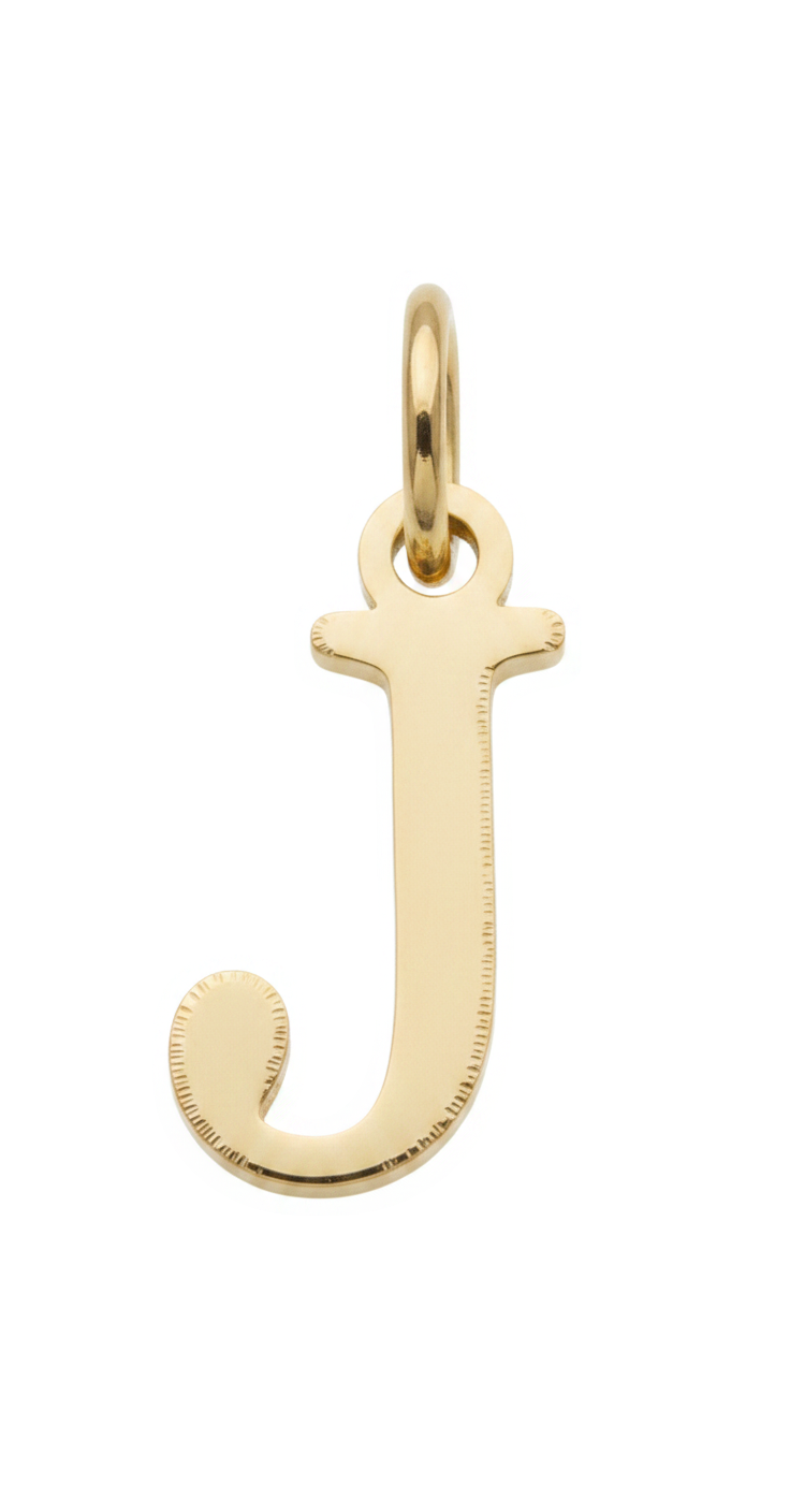 Elegant Initial Charm Gold J