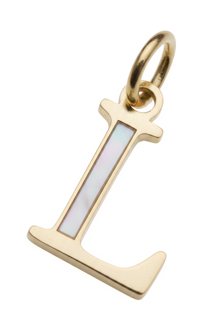 Elegant Initial Charm Gold L