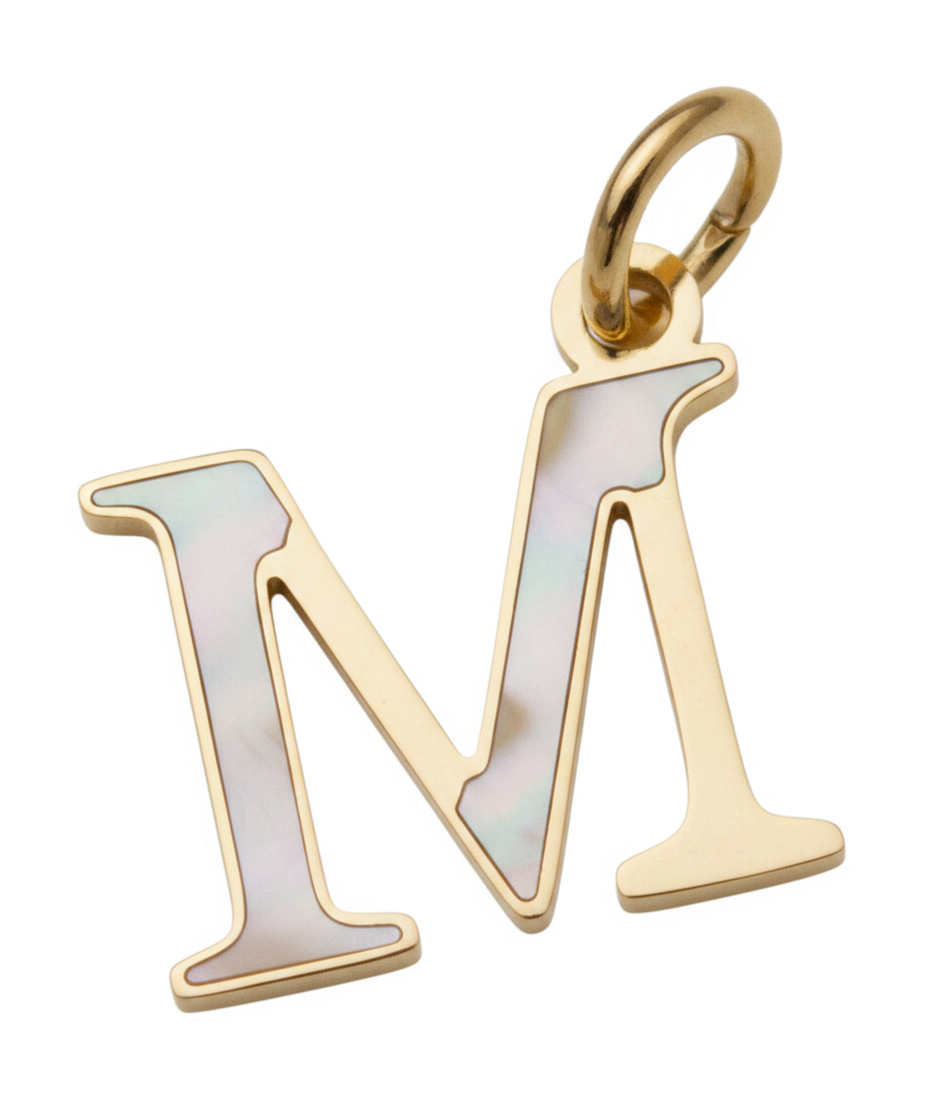 Elegant Initial Charm Gold M