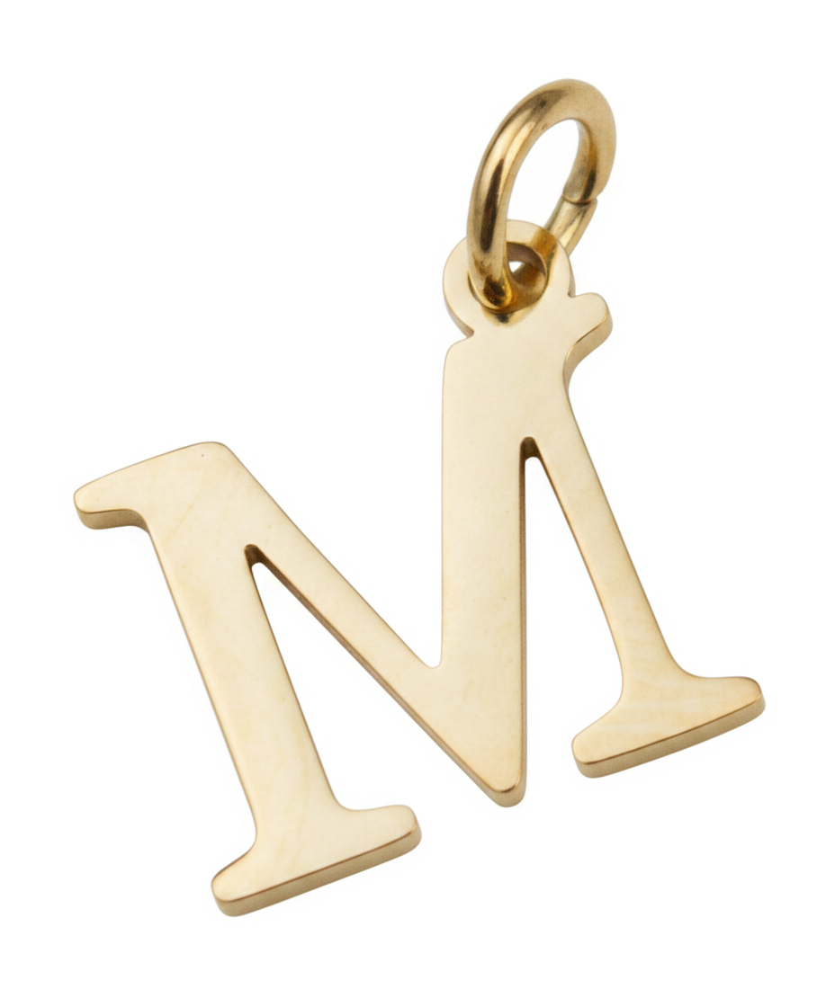 Elegant Initial Charm Gold M