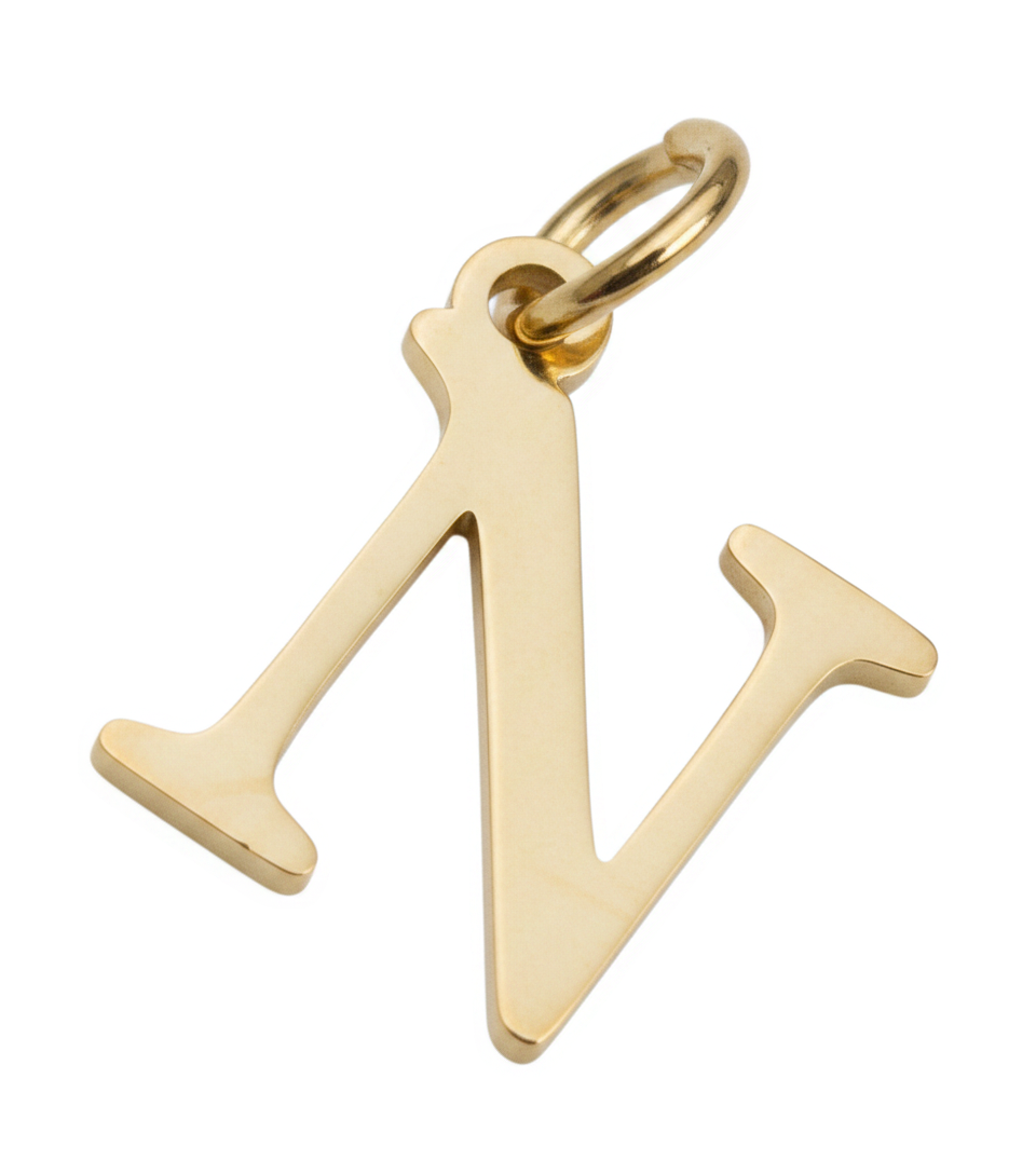 Elegant Initial Charm Gold N