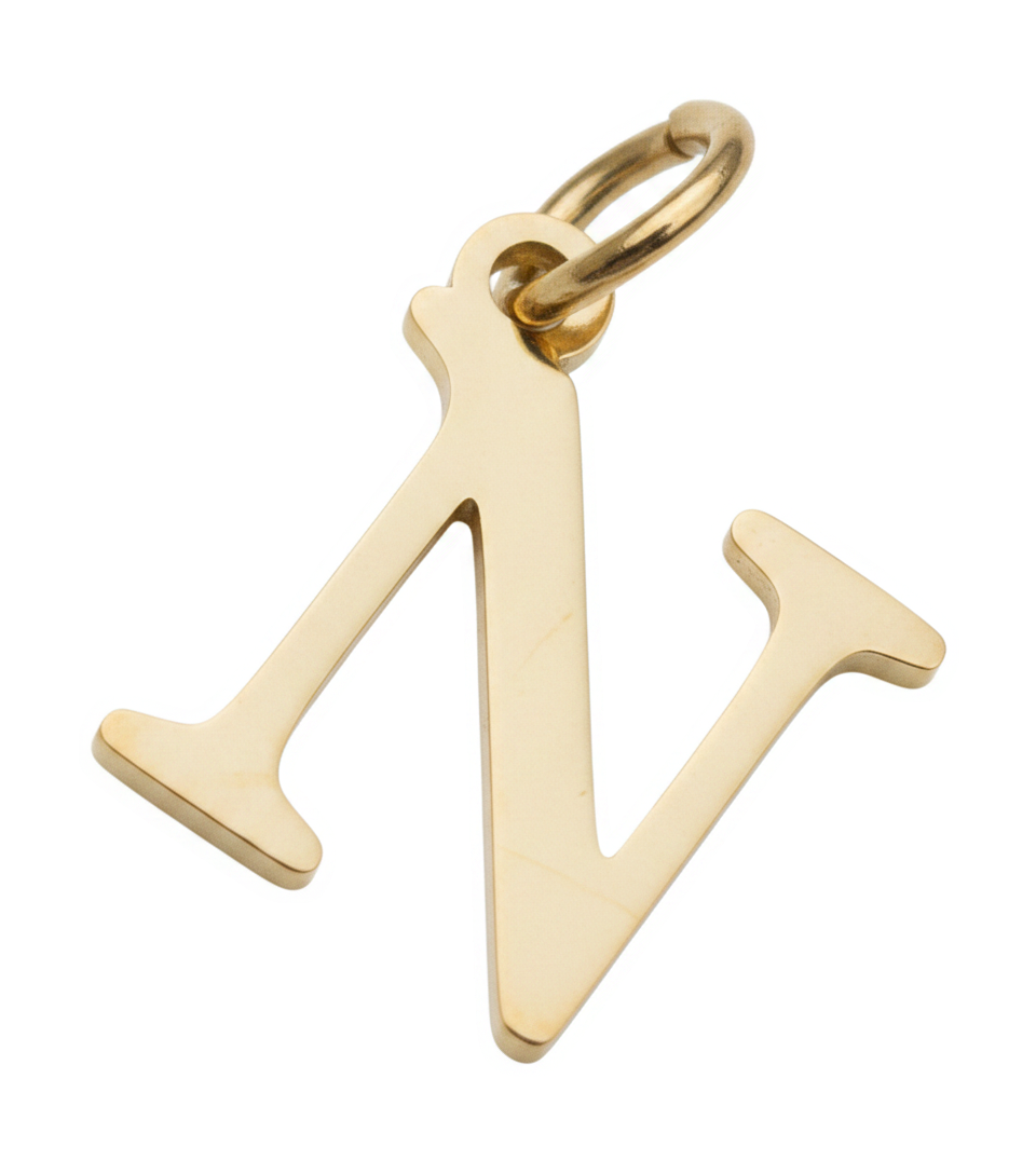 Elegant Initial Charm Gold N