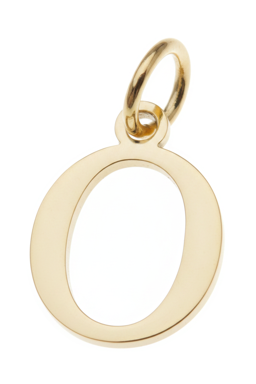 Elegant Initial Charm Gold O