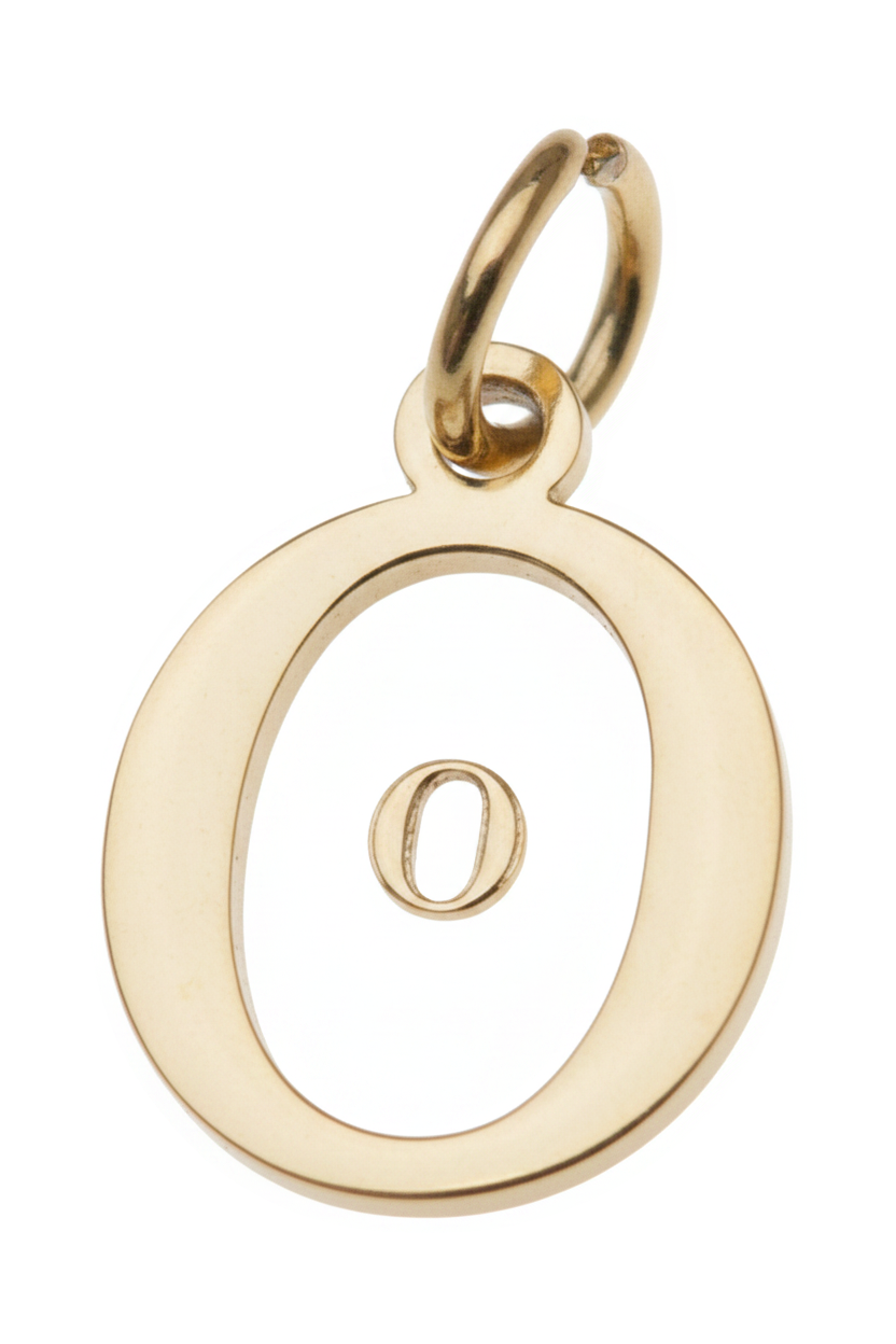 Elegant Initial Charm Gold O