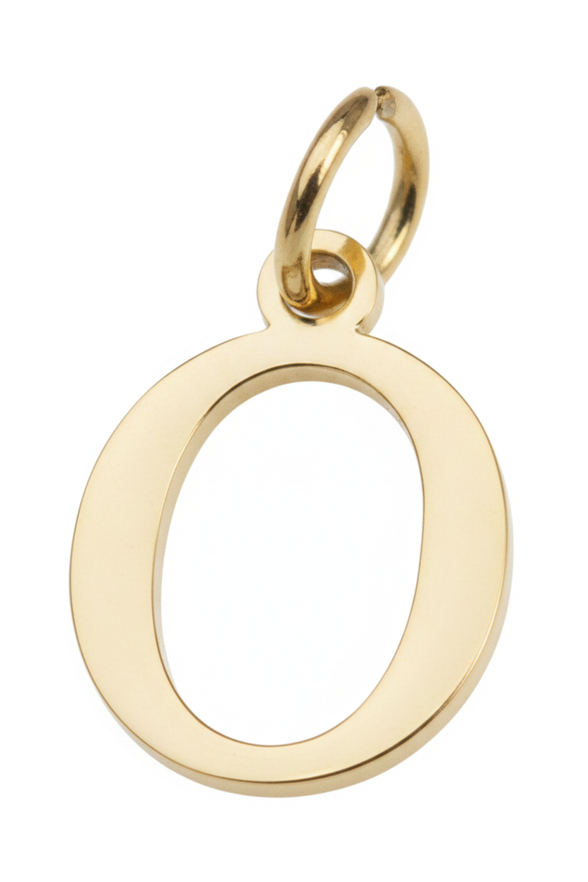 Elegant Initial Charm Gold O