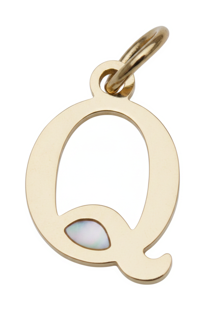 Elegant Initial Charm Gold Q