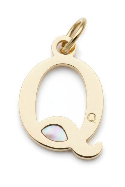 Elegant Initial Charm Gold Q