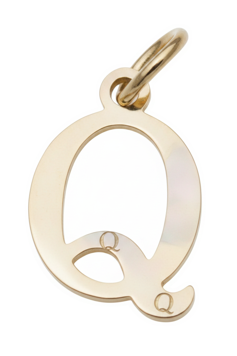 Elegant Initial Charm Gold Q