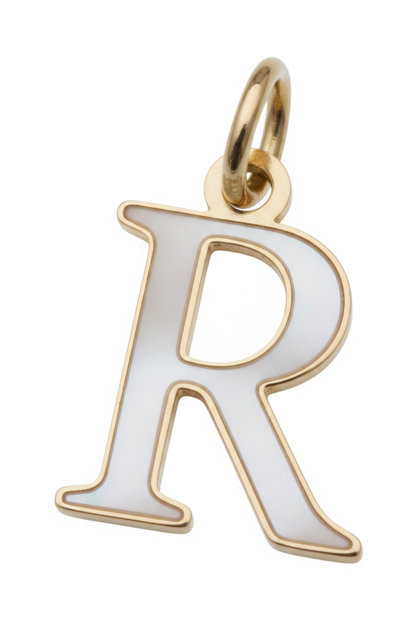 Elegant Initial Charm Gold R