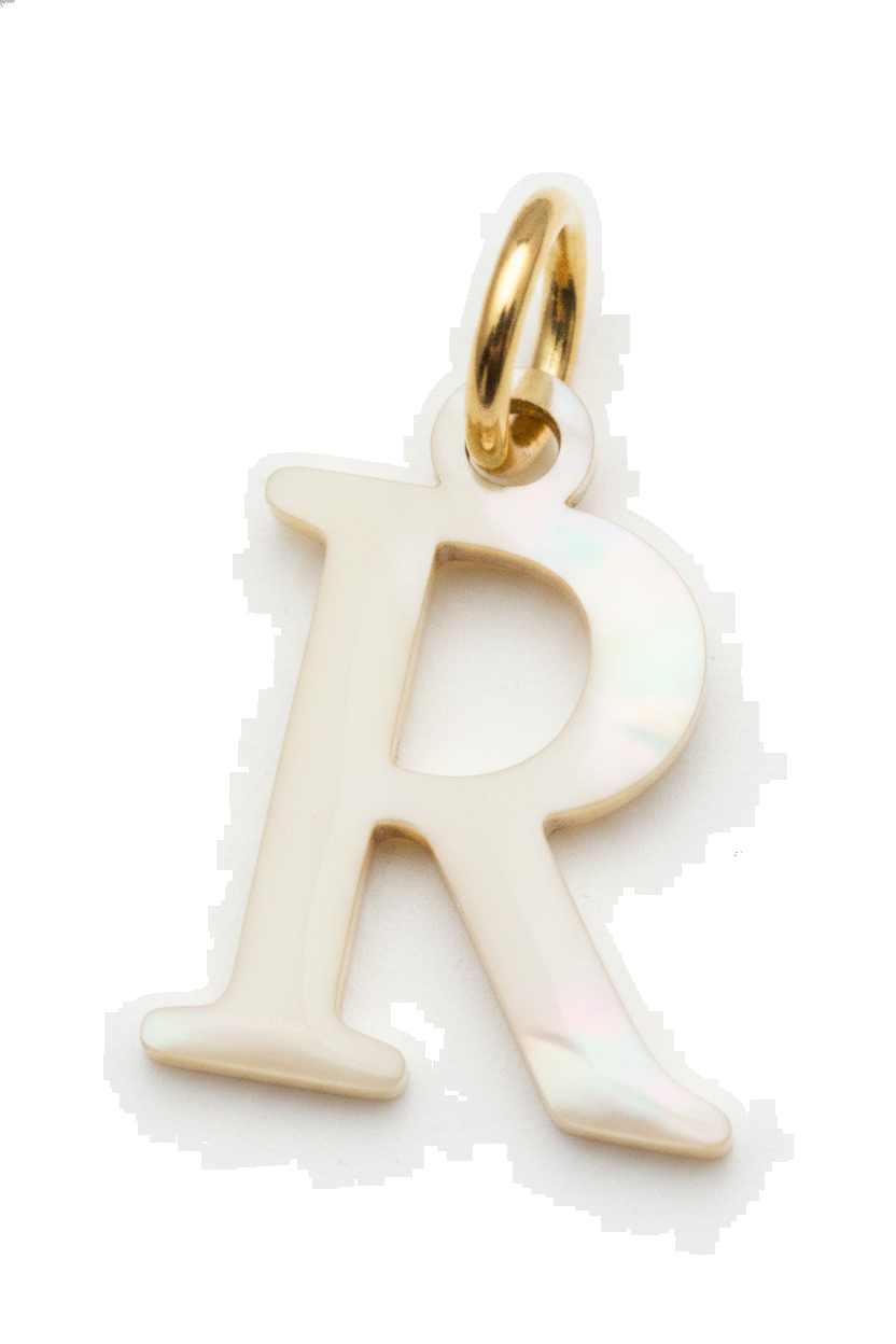 Elegant Initial Charm Gold R