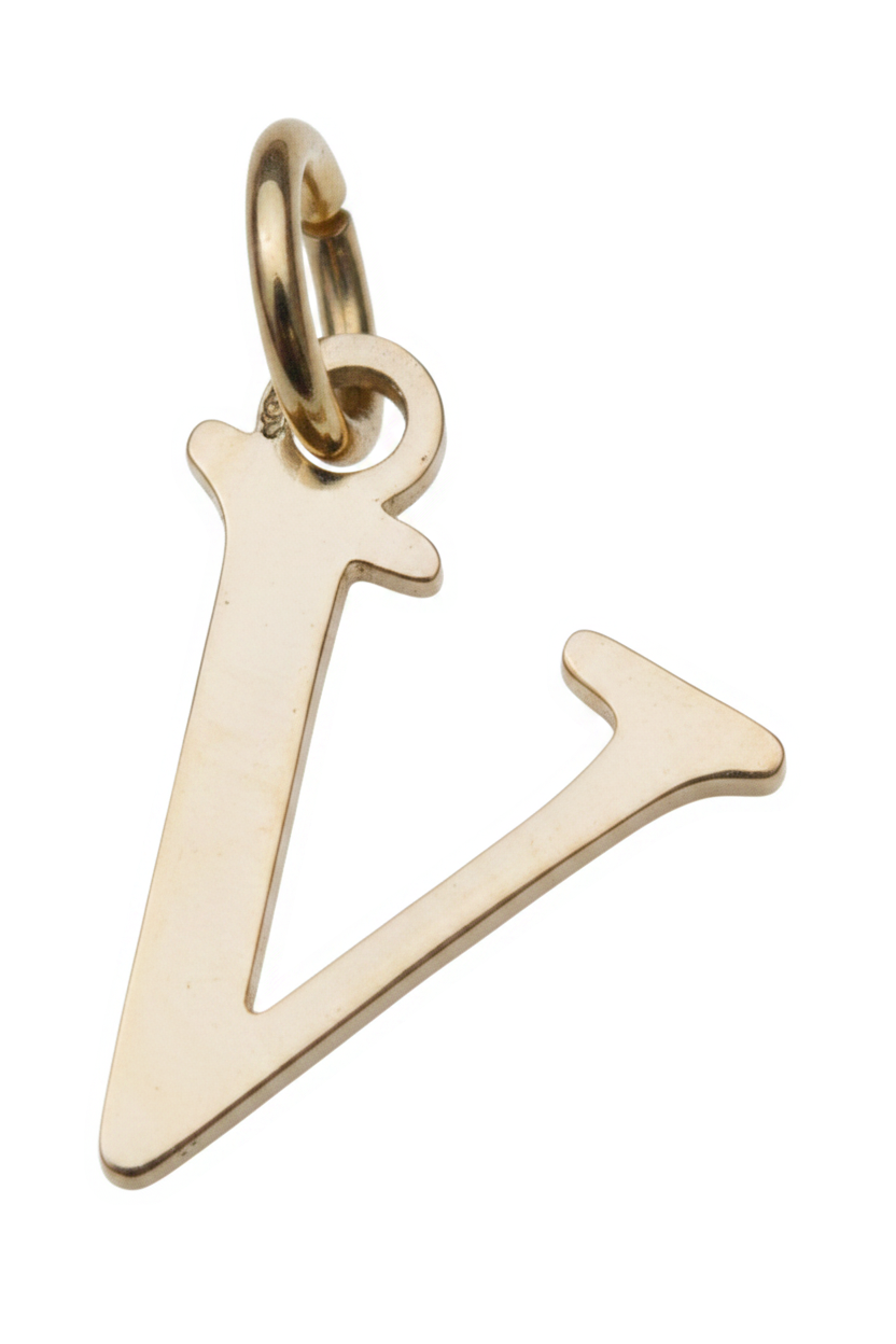 Elegant Initial Charm Gold V