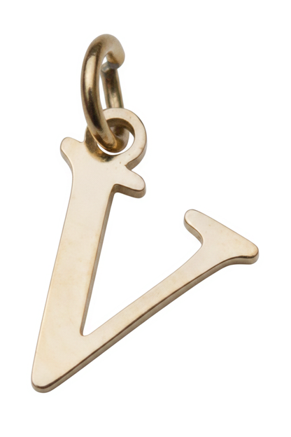 Elegant Initial Charm Gold V