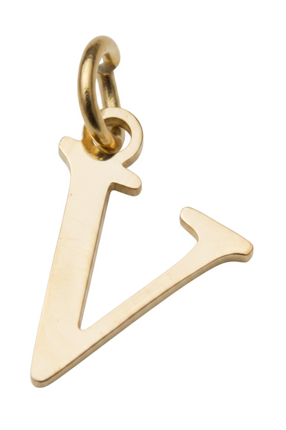 Elegant Initial Charm Gold V