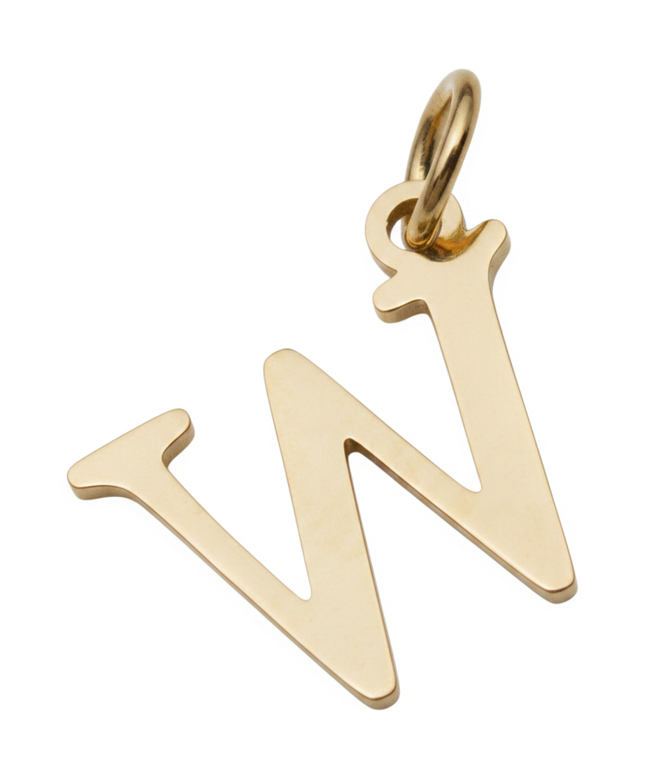 Elegant Initial Charm Gold W