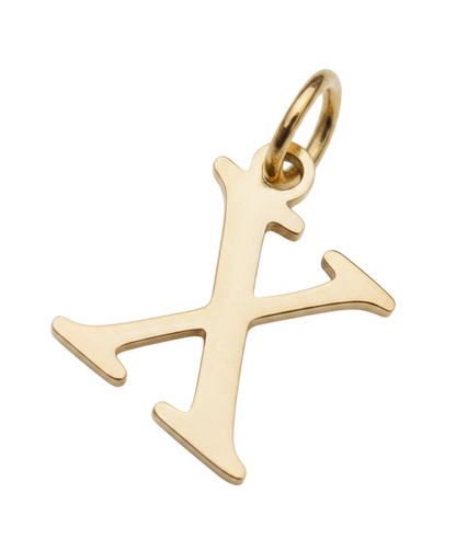 Elegant Initial Charm Gold X