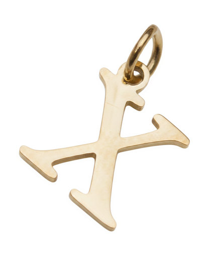 Elegant Initial Charm Gold X