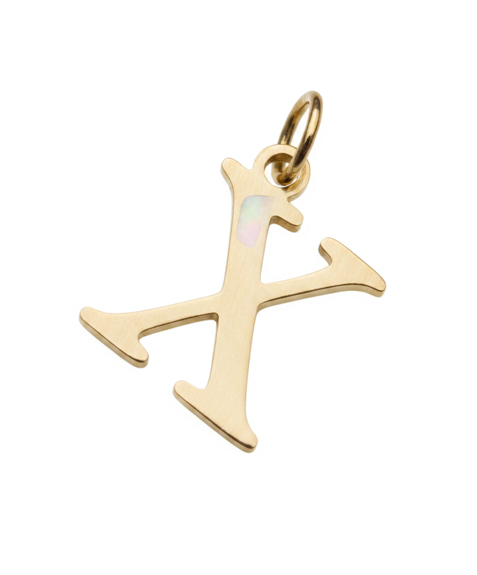 Elegant Initial Charm Gold X